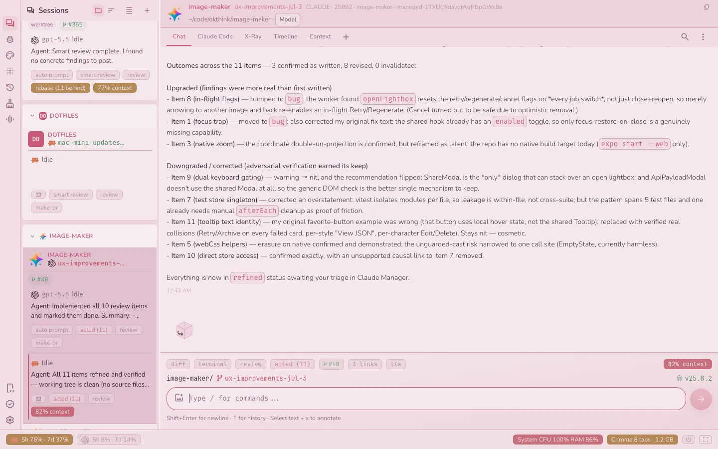 Agent Manager in the Moon Prism theme — soft pink pastels