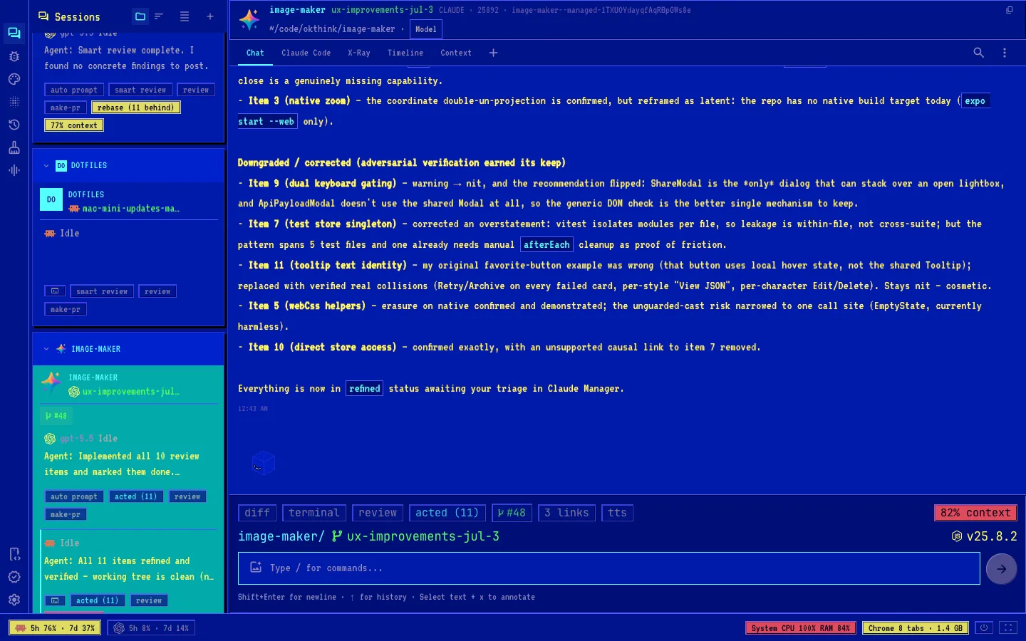 Agent Manager in the QBASIC theme — bright blue retro DOS
